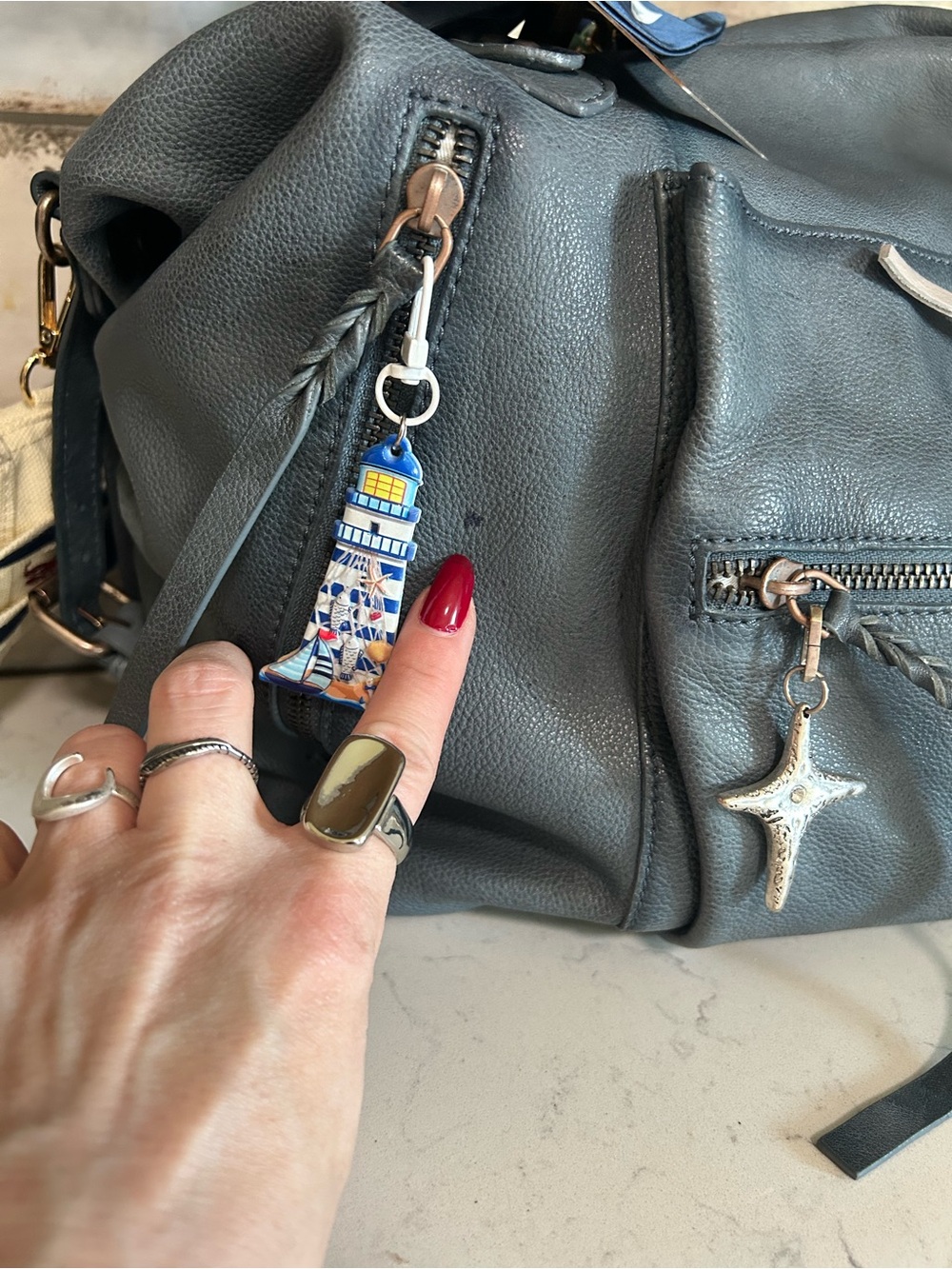 Stormy Seas We The Free Emerson Tote W/ Micro Emerson, Charms, & Scarves - Picture 16 of 16